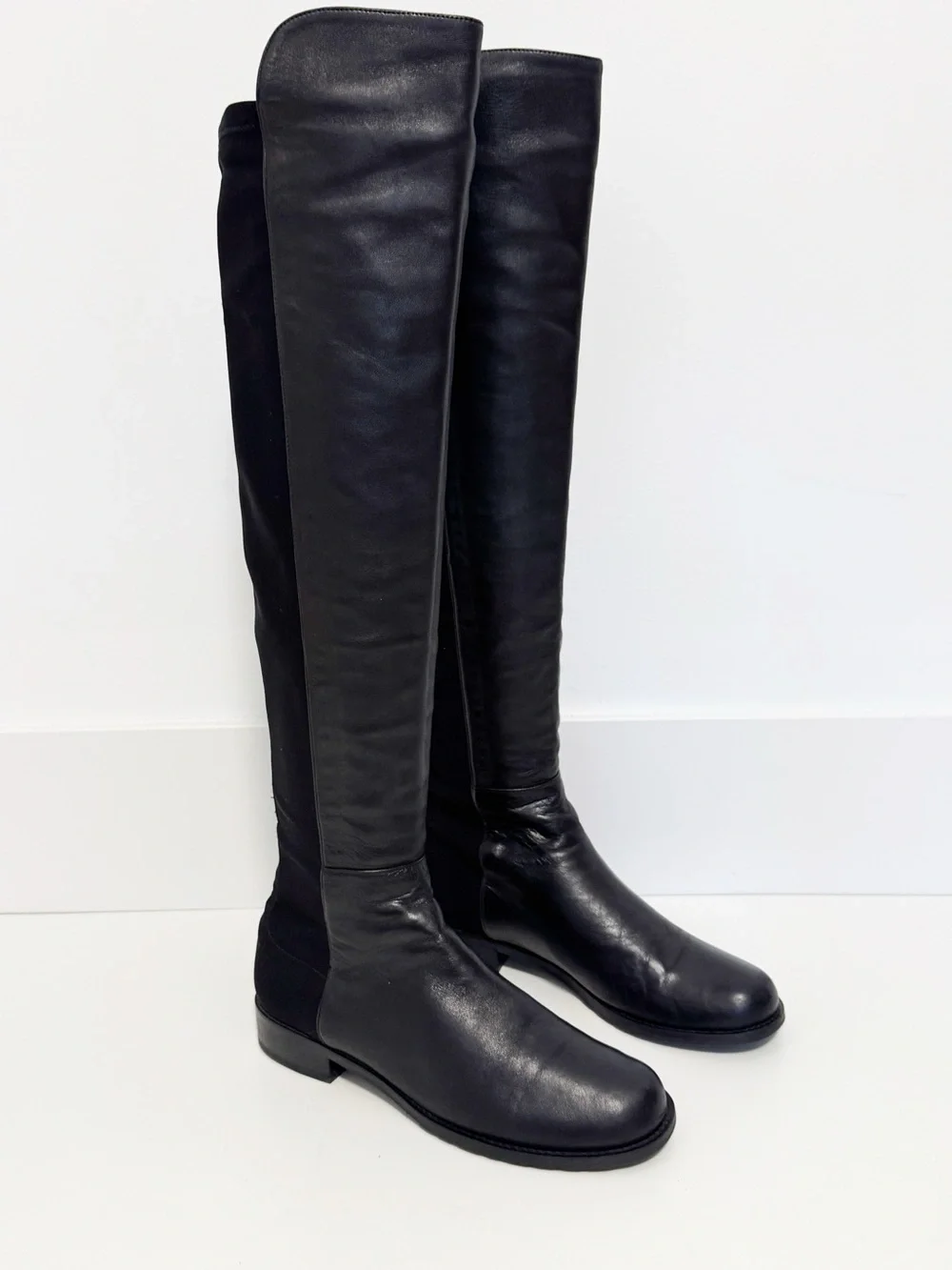 Stuart Weitzman 5050 Boot Black Leather size 6